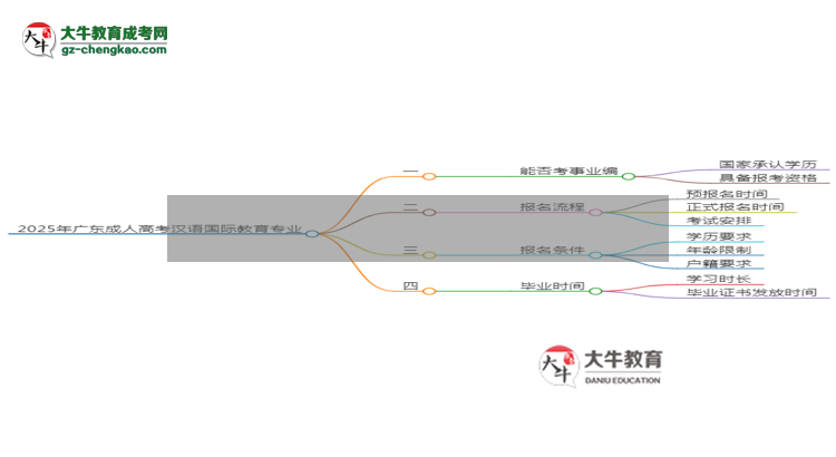 2025年廣東成人高考漢語國際教育專業(yè)能考事業(yè)編嗎？思維導(dǎo)圖