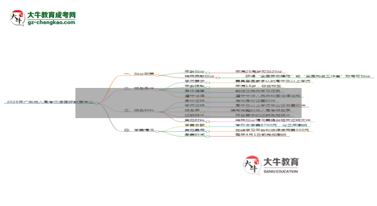 2025年廣東成人高考漢語國(guó)際教育專業(yè)最新加分政策及條件思維導(dǎo)圖