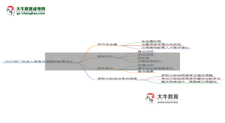 2025年廣東成人高考漢語國際教育專業(yè)學歷的含金量怎么樣？思維導圖