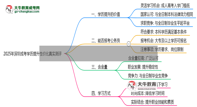 2025年深圳成考學(xué)歷提升性價(jià)比真實(shí)測評(píng)思維導(dǎo)圖